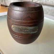 VINTAGE TEAK BARREL SOUVENIR