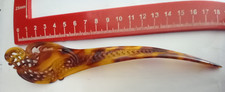 antique Edwardian art nouveau faux tortoise celluloid hair comb barrette 