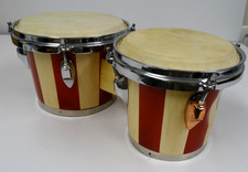 RED CREAM BONGOS HAND DRUMS