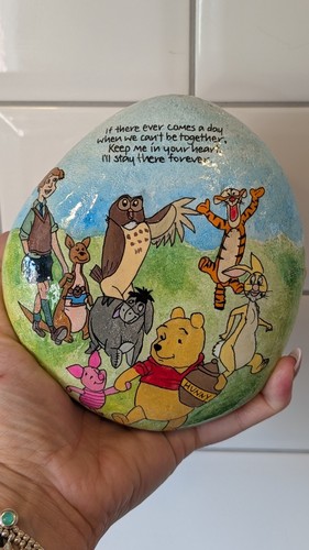 Hand painted pebble - painted,