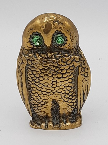 Vintage brass owl spill - brass, match