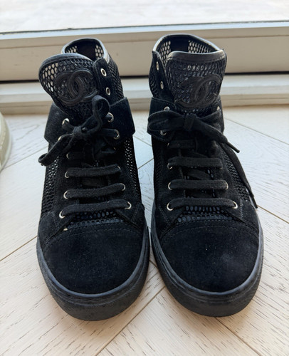 Chanel black high top lace - chanel, high-top