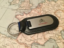 CITROEN Key Ring Etched and infilled On Leather 1
