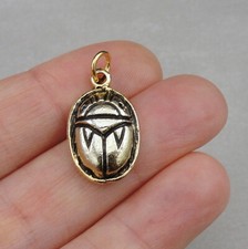 Gold scarab charm - scarab, egyptian