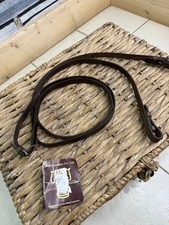 S/H Sabre Plain 5/8” Leather Reins - Brown - Pony