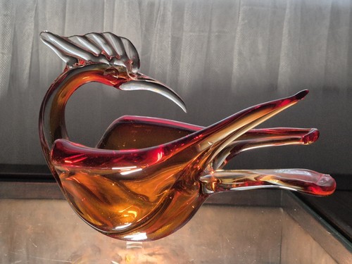 Vintage glass bird - vintage,