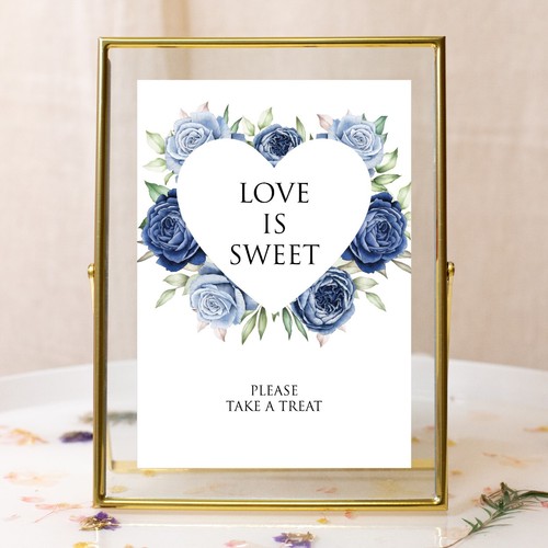 Wedding table sign navy - sign, blue