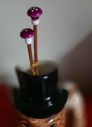 Purple toadstool bamboo 5mm - toadstool, 4.5mm