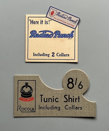 Two c1950s shirt - shirt, advertising
