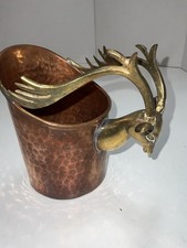Vntg Brass Stag Buck Deer Head