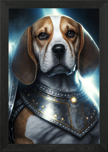 Beagle warrior framed - framed, art