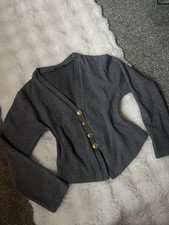 Zara Grey Fitted Cardigan M
