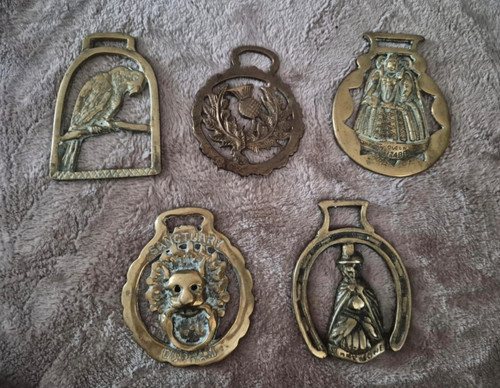 Brass horse brasses lot - brass,