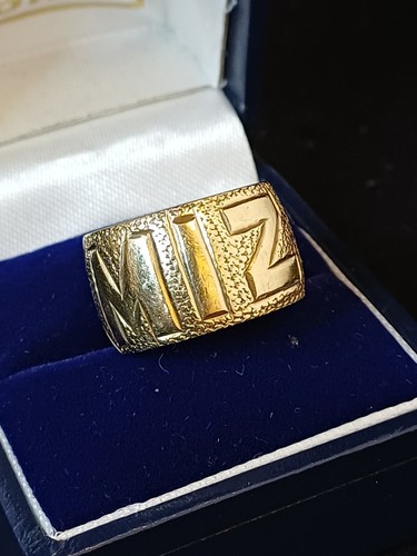 9ct solid gold mizpah - 9ct, ring