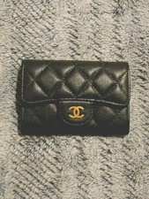 CHANEL Classic Flap Leather card holder – black caviar ghw