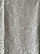 One Pair Of Used John Lewis Light Beige Paisley Pattern Curtains W136 xD232 cm.