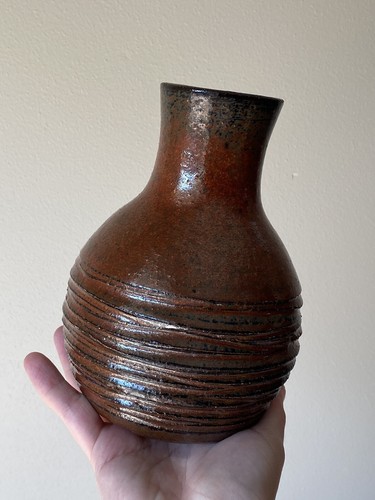 Studio pottery art vase - pottery,
