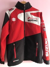 SUZUKI MENS RACING RED BLACK ZIP FLEECE JACKET SIZE S