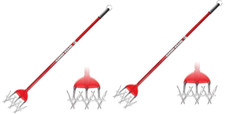Rotary Hand Cultivator w/Detachable Tines, Red - Garden Weasel 90206 (2-PACK)