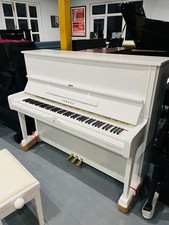 Reconditioned Yamaha U1 H - Polished White Upright Piano - inc Stool & 5Y Wty