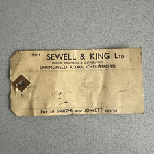 Jowett & Singer Car Spares Label Sewell & King Chelmsford Vintage (M)