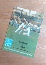 1978 Somerset v Essex cricket programme John Player League, 3 September
