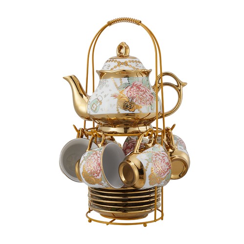 Floral ceramic teapot coffee - teapot,,