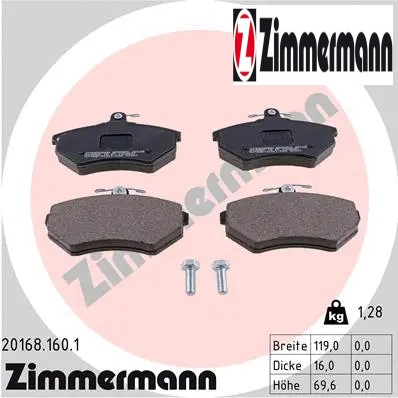 Front brake pad set - brake, disc