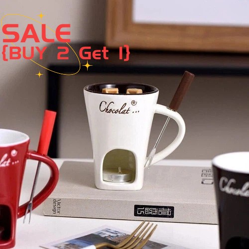 With fork melting mug - with,