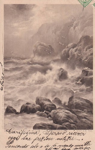 Artist postcard surf elmer - postcard, by
