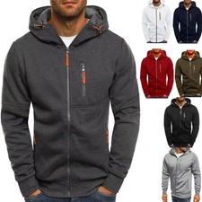 Mens Hoodie Fleece Warm Hooded