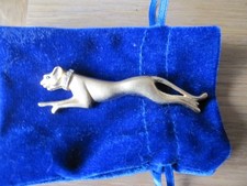 Jackie Collins gold plated & rhinestone leaping panther brooch