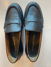 Tommy Hilfiger Black Leather Loafer Shoes Size 6.5 Or Eu 40 Excellent Condition