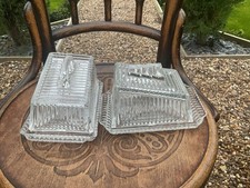 Matching Pair Of Art Deco Butter Dishes