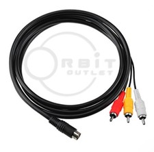 MEGA DRIVE 2 RCA TV Cable Composite Audio Video AV Lead SEGA GENESIS G2 3