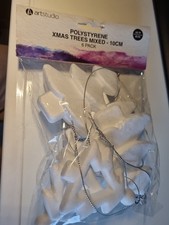 6 X 10cm White Polystyrene Christmas Trees For Decorating Craft Tree Ornaments