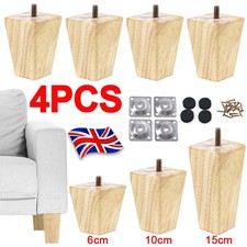 Set of 4 Wooden Legs Square
