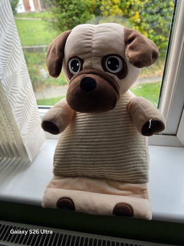 Plush dog tablet holder - plush,