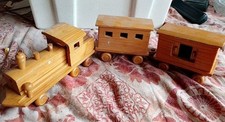 Vintage Wooden Train Set With