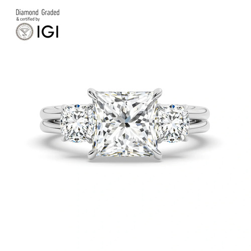 Princess diamond trilogy ring - princess,