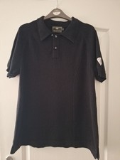 Mens black Sharpeye polo knit top. Large. VGC. Rare.