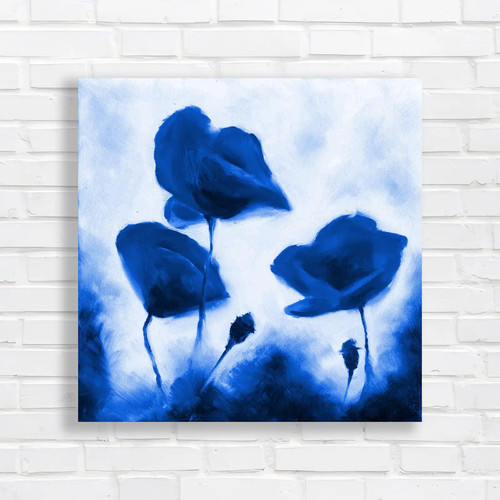 Poppies painting square - painting,