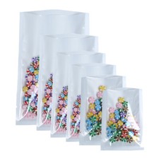 100x Open Top Food Bags Pouch Sachet Mylar Film BPA Free Packaging Clear White