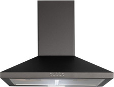 SIA CHL60BL 60Cm Pyramid Chimney Cooker Hood Kitchen Extractor Fan in Black, 5 Y