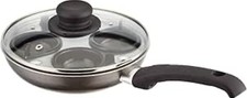 Judge Everyday Non-Stick Four Cup Egg Poacher, 20cm with Vented Glass Lid and St