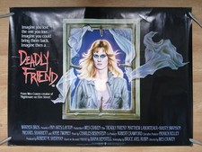 DEADLY FRIEND (1987) rare ROLLED original UK quad poster - Wes Craven horror