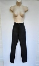 FAUX LEATHER / PLEATHER TROUSERS,SKINNY FIT ROCK,50S,80S,90S RETRO LOOK,SIZE 14