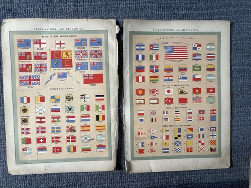 Pair antique colour plates - antique,