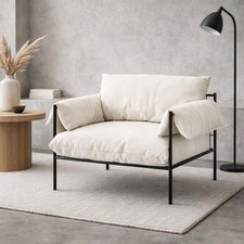 Onyx Armchair White Fabric