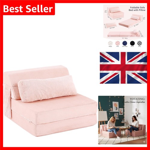 Pink folding sofa bed - bed, with